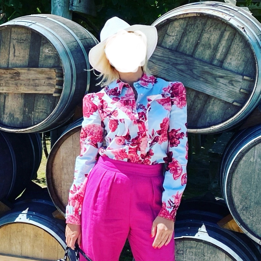 FRANCESCO SCOGNAMIGLIO FLOWER PRINT BLOUSE